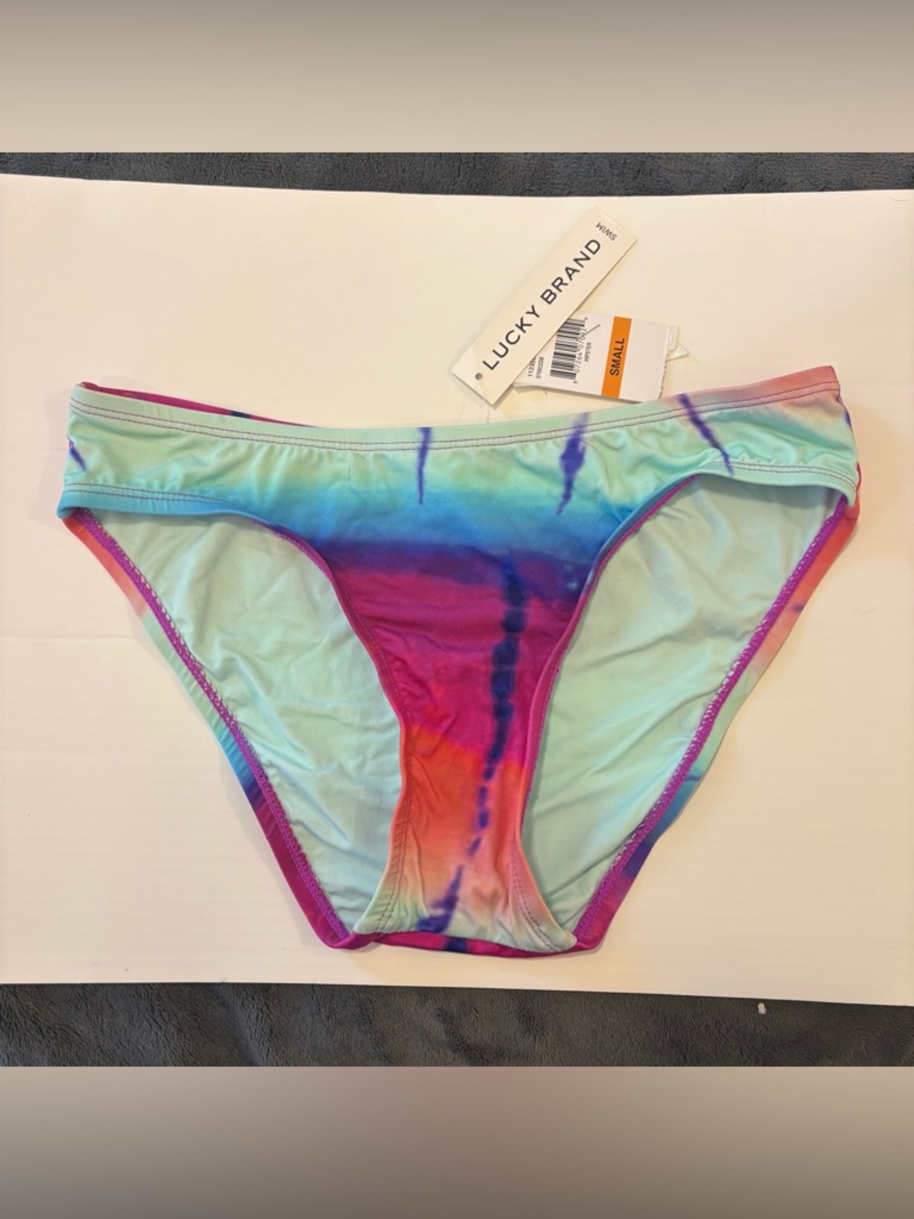 Lucky Brand Bikini Bottom Women Small Tie Dye Multicolor Swim Low Rise Hipster